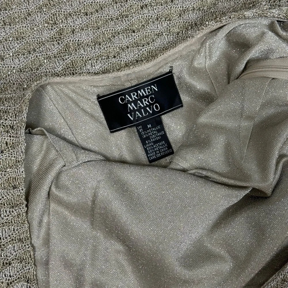 Vintage Gold Beaded Carmen Marc Valvo Mini Dress - Picture 7 of 8